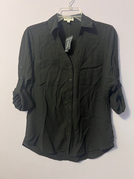 Express Tops - EXPRESS Classic Black Portofino  Button-Down Shirt